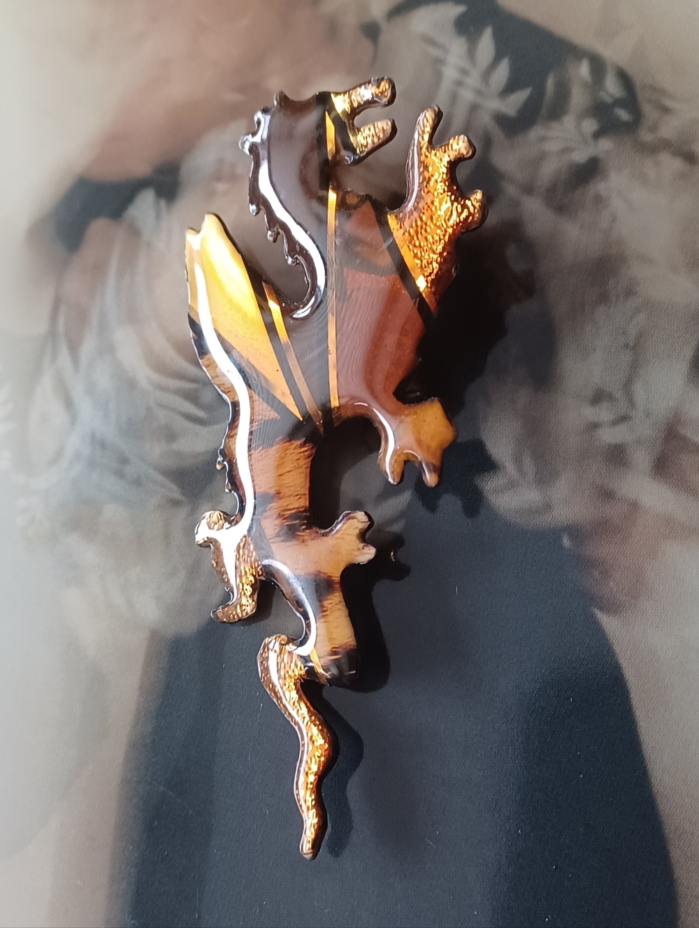 Vintage 1997 John Crutchfield Metallic Arts Dragon Brooch 🐲 - Picture 3 of 8